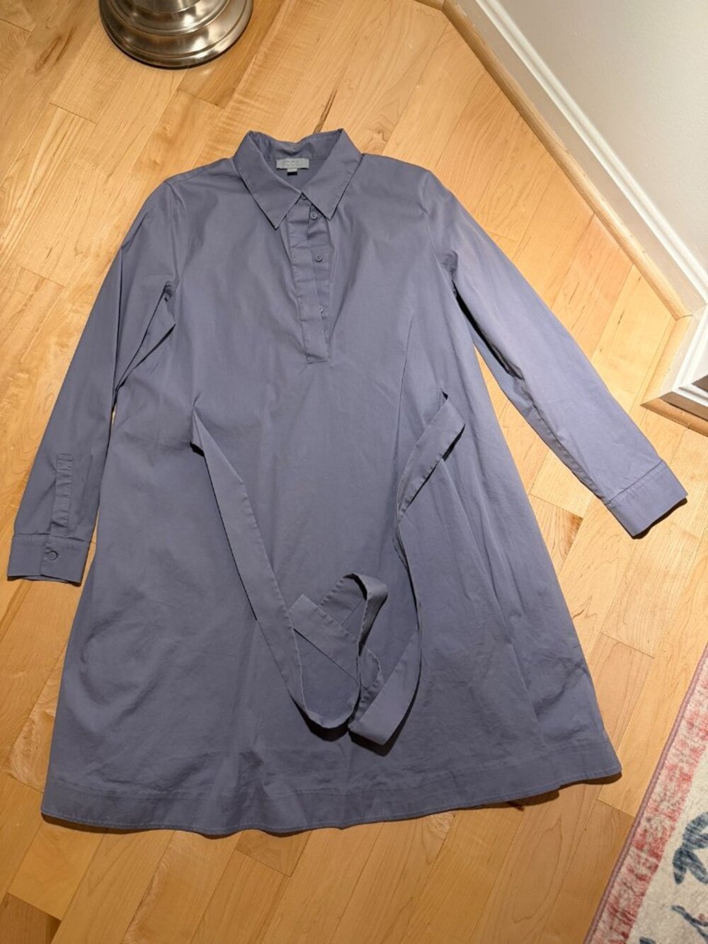 COS Long-Sleeved Shirt Dress with Tie Waist — Size 10 (Like New)
